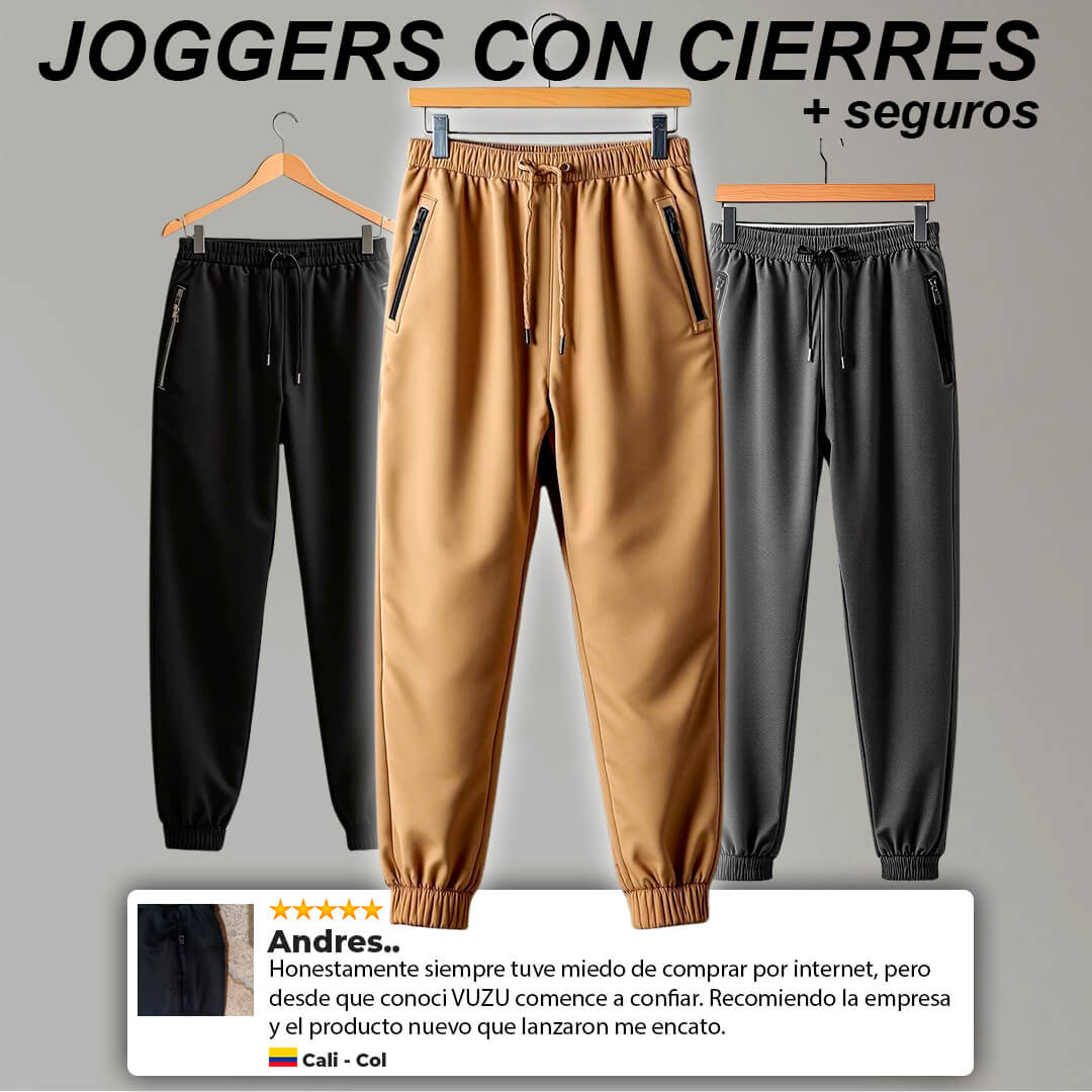 PACK 3 JOGGERS CON CIERRE POR